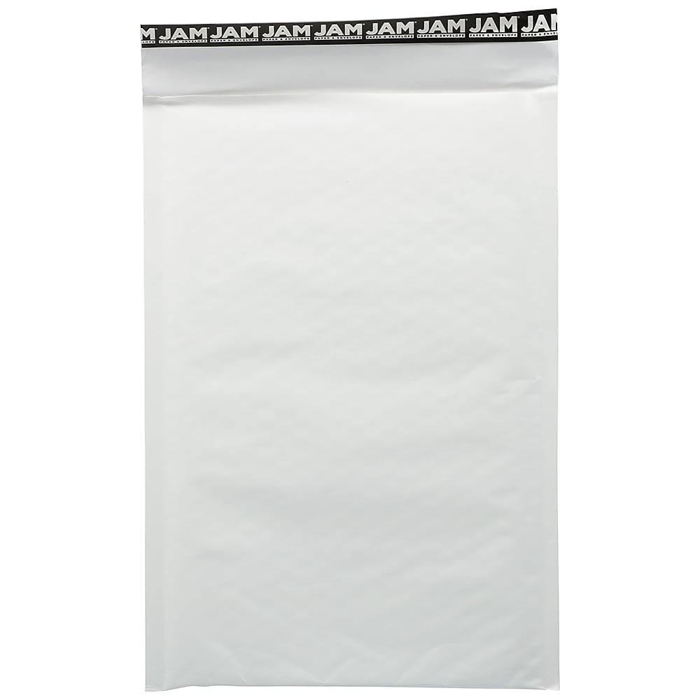 JAM PAPER Bubble Lite Padded Mailers, Size 3, 8 1/2" x 13", White Kraft, 25/Pack (MOOP517I)