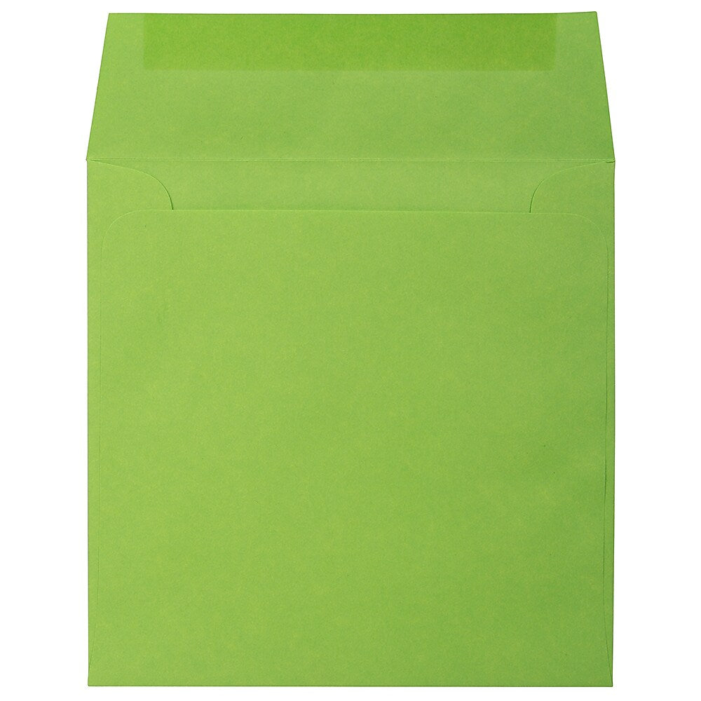 JAM Paper Square Invitation Envelopes, 5.5" x 5.5", Citrus Lime, 25/Pack (2812721)
