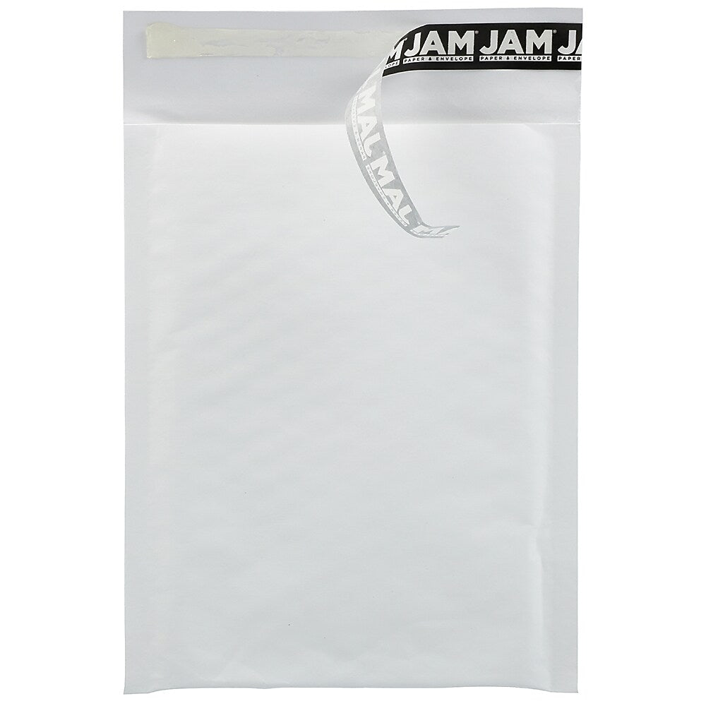 JAM Paper Bubble Lite Padded Mailers, Size #0, 6" x 8 1/2", White Kraft, 25/Pack (2812719)