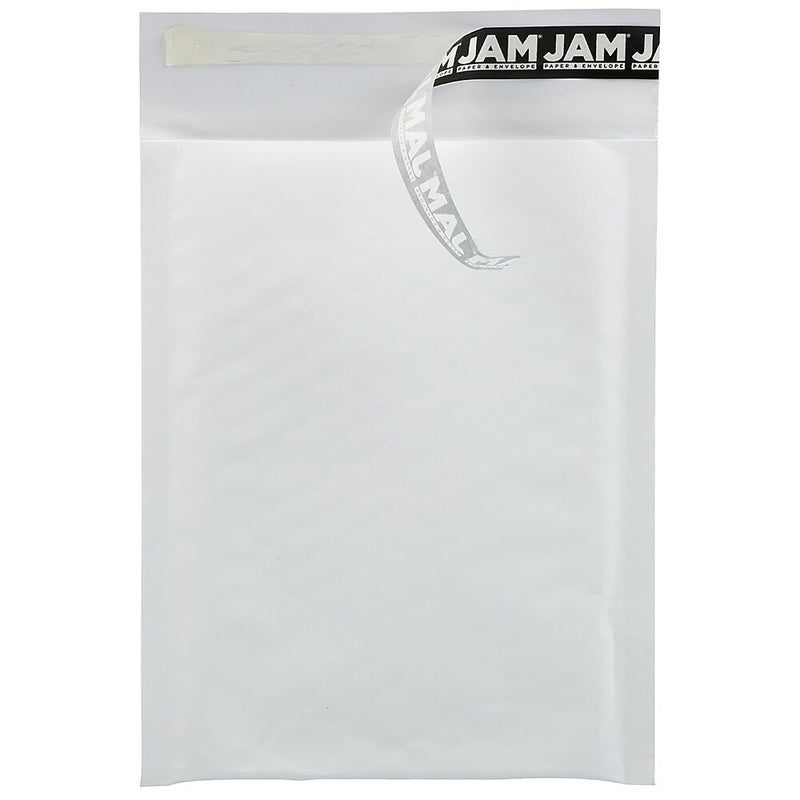 JAM Paper Bubble Lite Padded Mailers, Size #0, 6" x 8 1/2", White Kraft, 25/Pack (2812719)