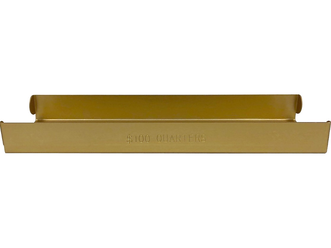 Control Papers $100 Quarters Tray, 1-Compartment, Orange, 50/Carton (560068 FC)