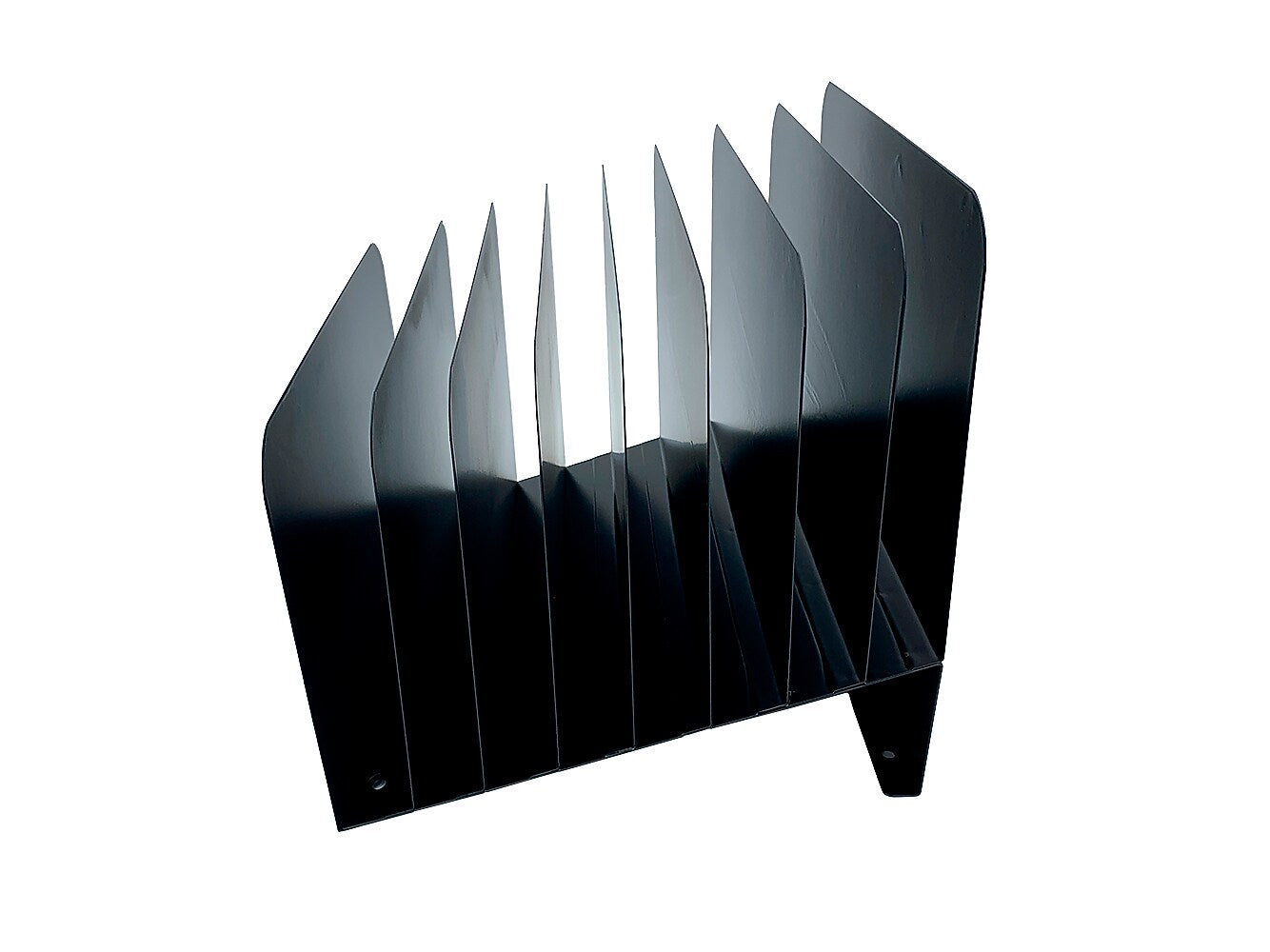 Huron Vertical 8-Compartment Steel Desk Organizer, Black (HASZ0156)