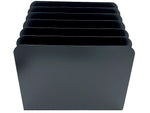 Huron Vertical 6-Compartment Steel Desk Organizer, Black (HASZ0174)