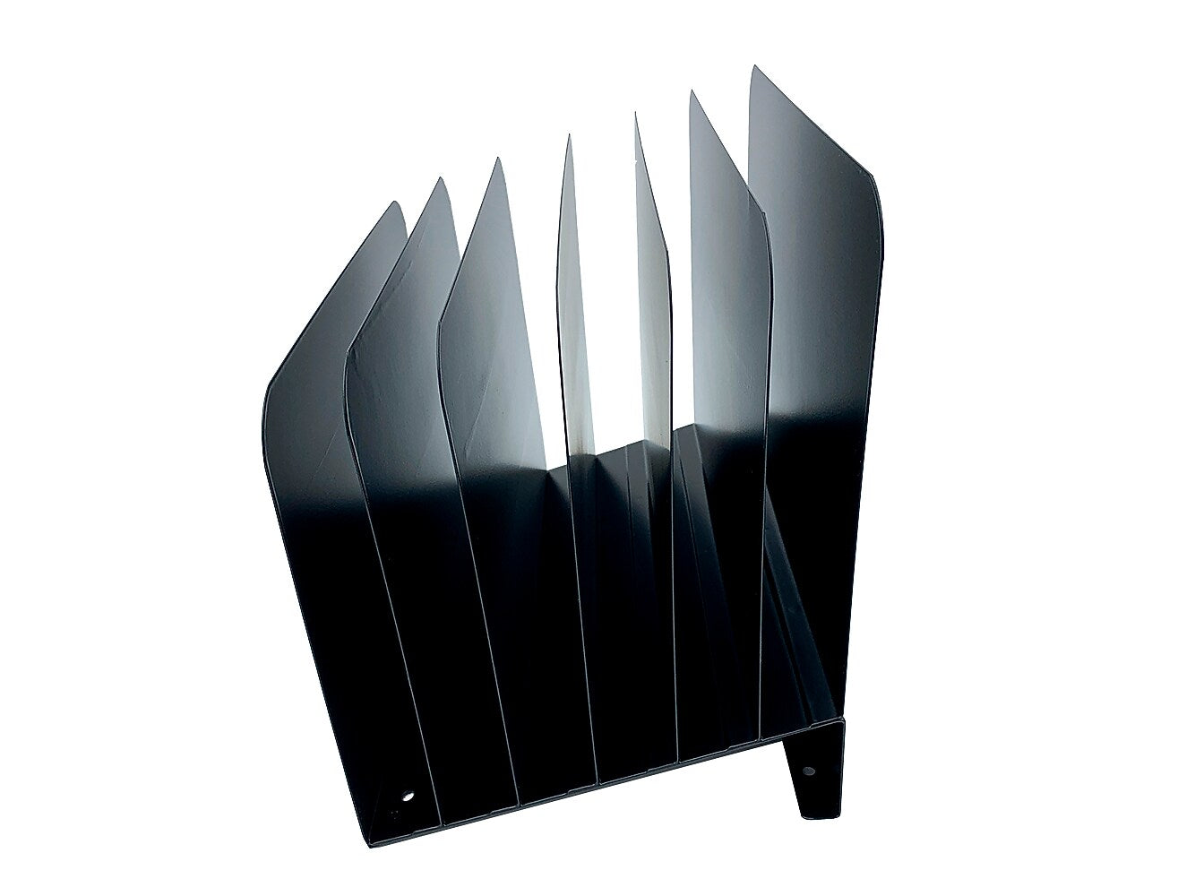 Huron Vertical 6-Compartment Steel Desk Organizer, Black (HASZ0174)