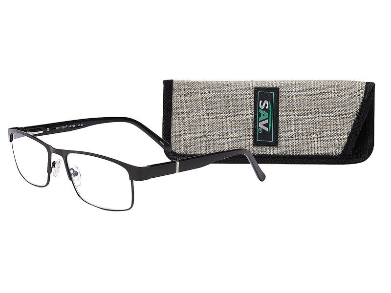 SAV Optitek +1.50 Reading Glasses, Black (EAR7264-150-001)