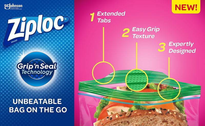 Ziploc Sandwich Bags, 90 Bags/Box (315885)