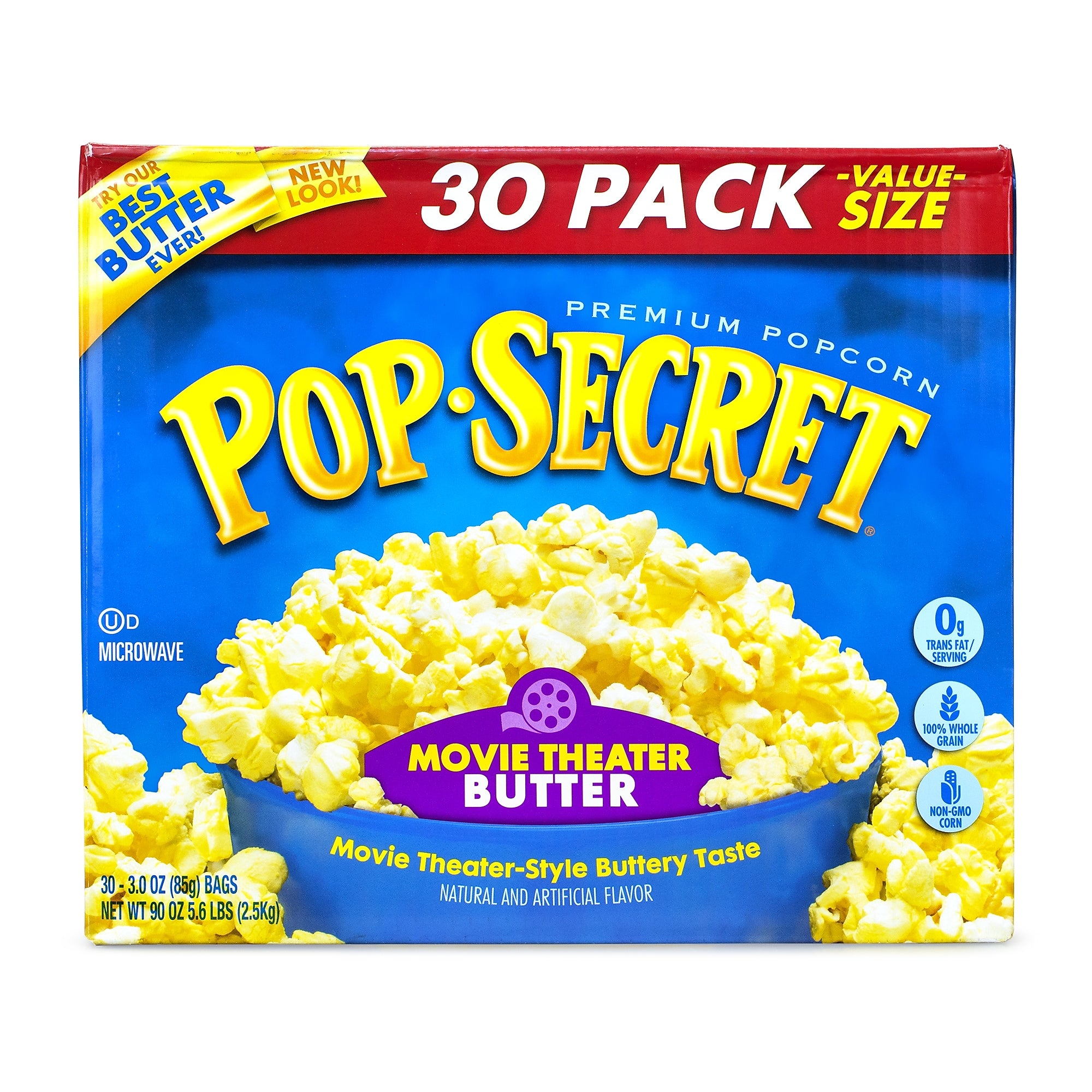 Pop Secret Popcorn, Movie Theater Butter, 3 oz., 30/Box (220-00633)
