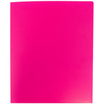 JAM Paper Heavy Duty Two-Pocket Plastic Folders, Fuchsia Pink, 6/Pack (946172D)