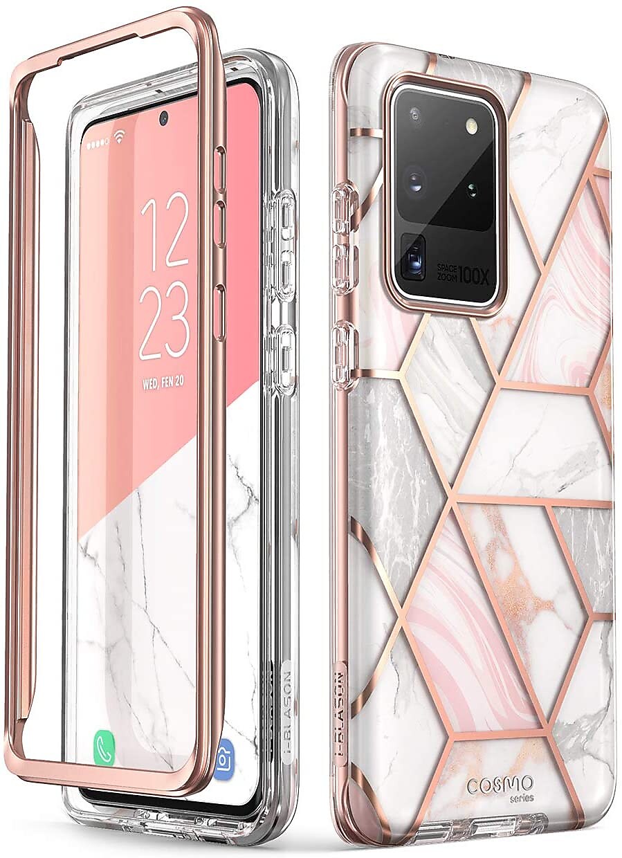 i-Blason Cosmo Series White Marble Case for Galaxy S20 Ultra (S20UL-COSM-MAR)