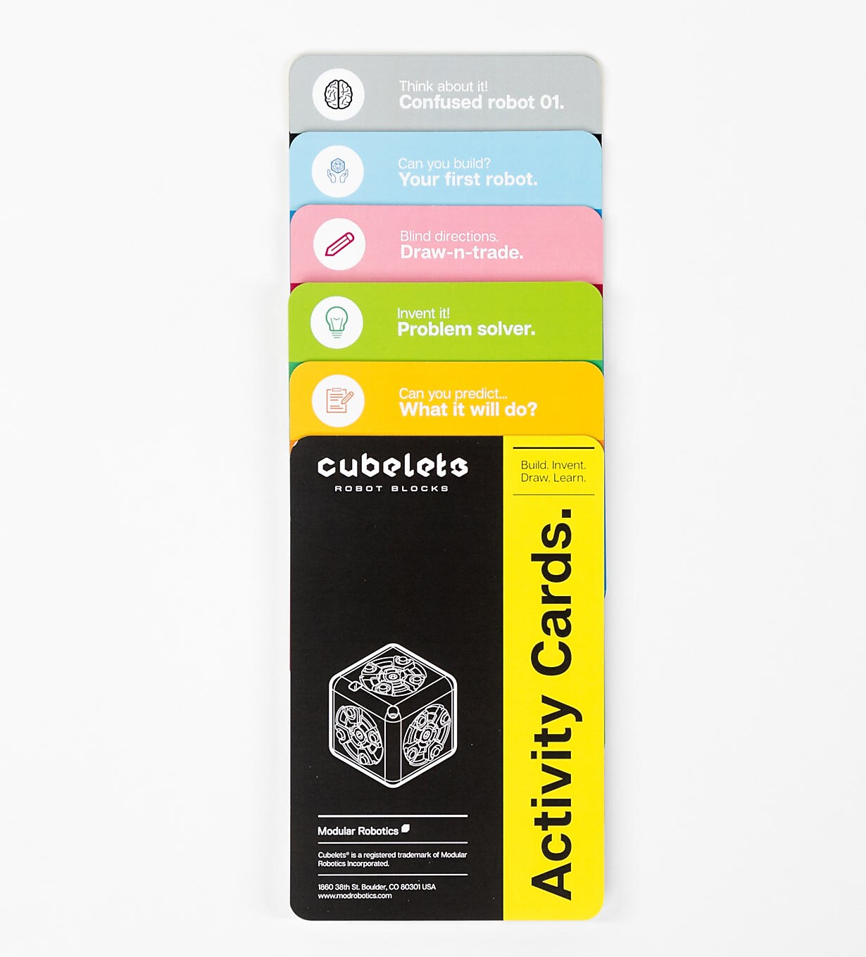 Cubelets Cardstock Activity Cards for Robot Blocks, 21 Cards/Pack (855165004581)
