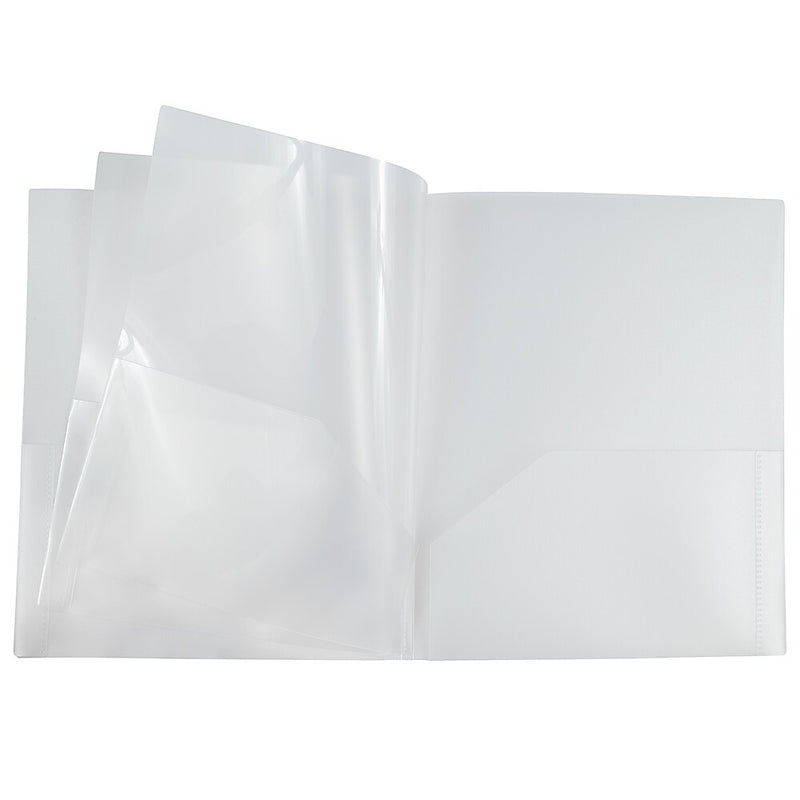 JAM Paper 6-Pocket Heavy Duty Plastic Folders, Clear, 2/Pack (389MP6cl)