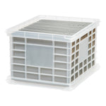 Iris File Storage Durable Plastic Crate, Letter/Legal Size, Clear (STP-54269)