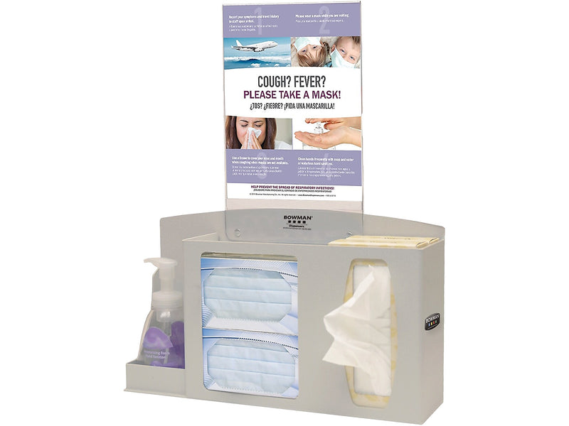Bowman Cover Your Cough Compliance Dispenser Kit, Quartz Beige/Clear (BD211-0012)