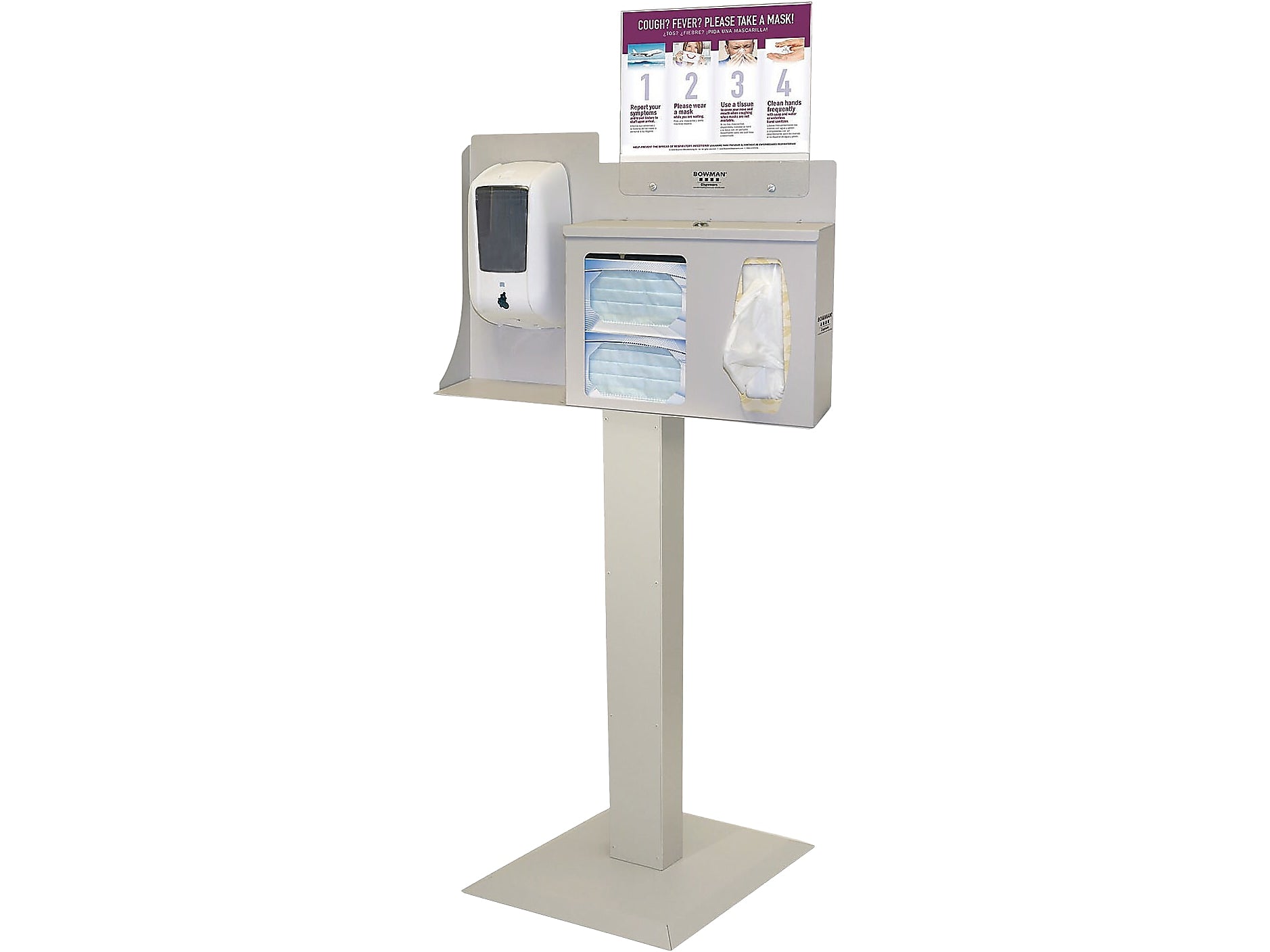 Bowman Cover Your Cough Compliance Dispenser Kit, Quartz Beige/Clear (BD106-0012)