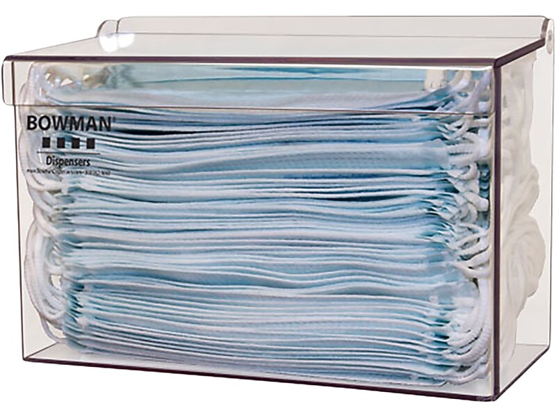 Bowman Face Mask Dispenser, 1-Compartment, Clear (FM401-0111)