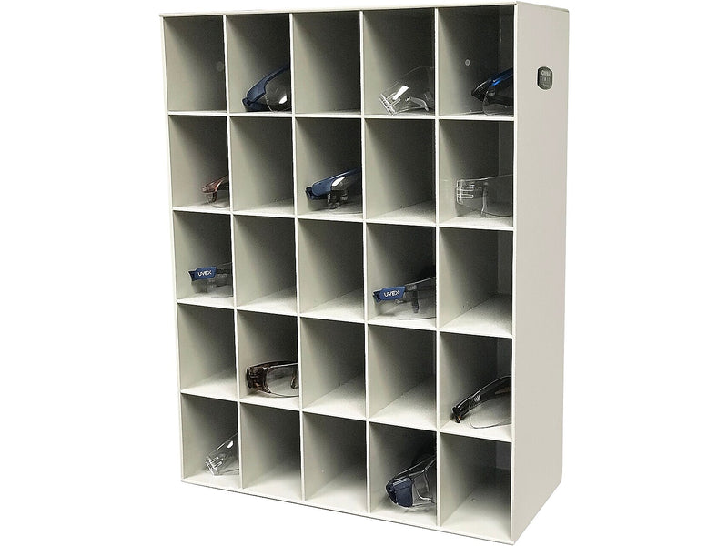 Bowman Safety Eyewear Dispenser, 25-Compartment, Quartz Beige (LB100-0212)