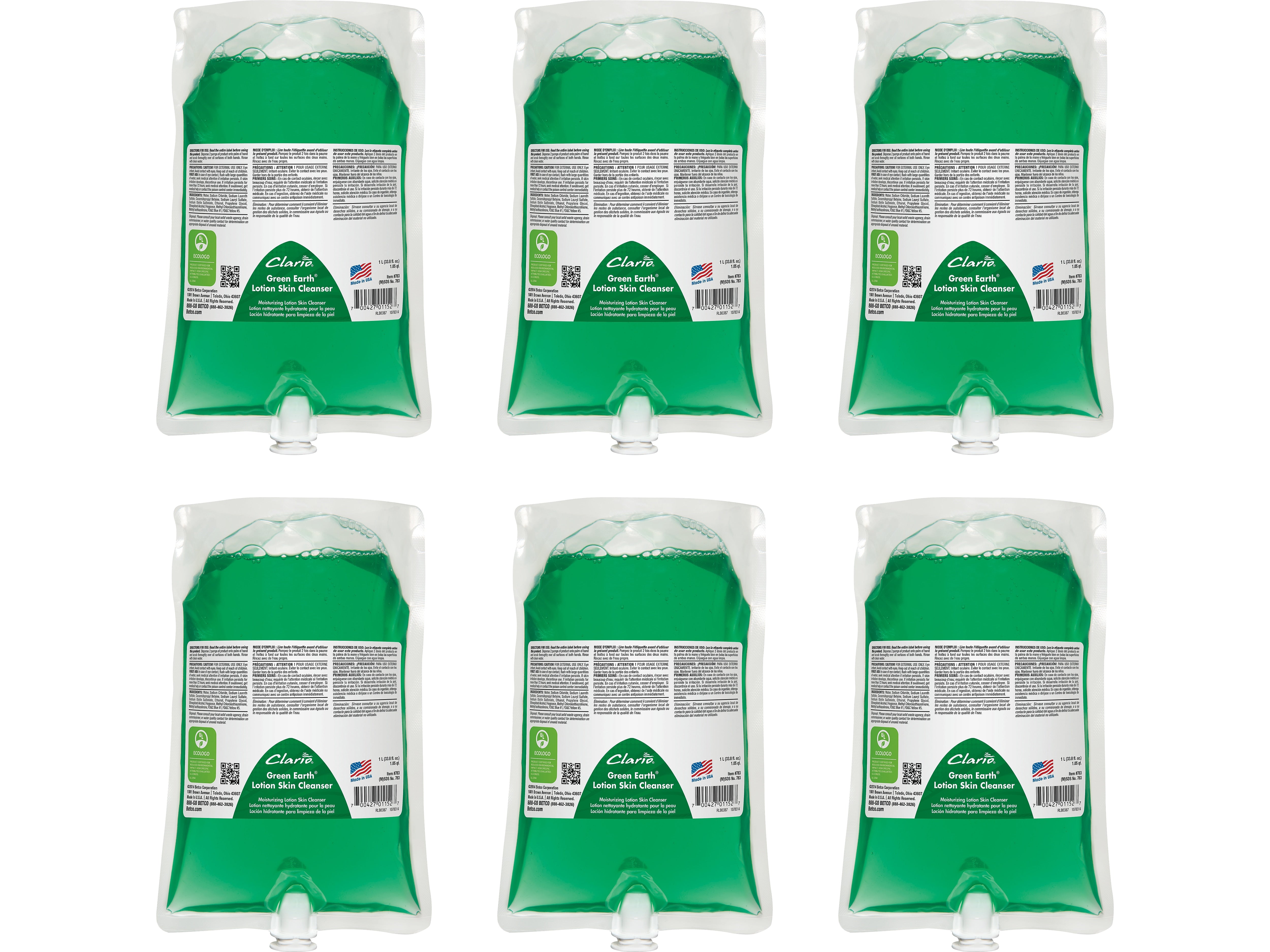 Betco Liquid Hand Soap Refill for 78329-00 Dispenser, Citrus Scent, 6/Carton(7832900)