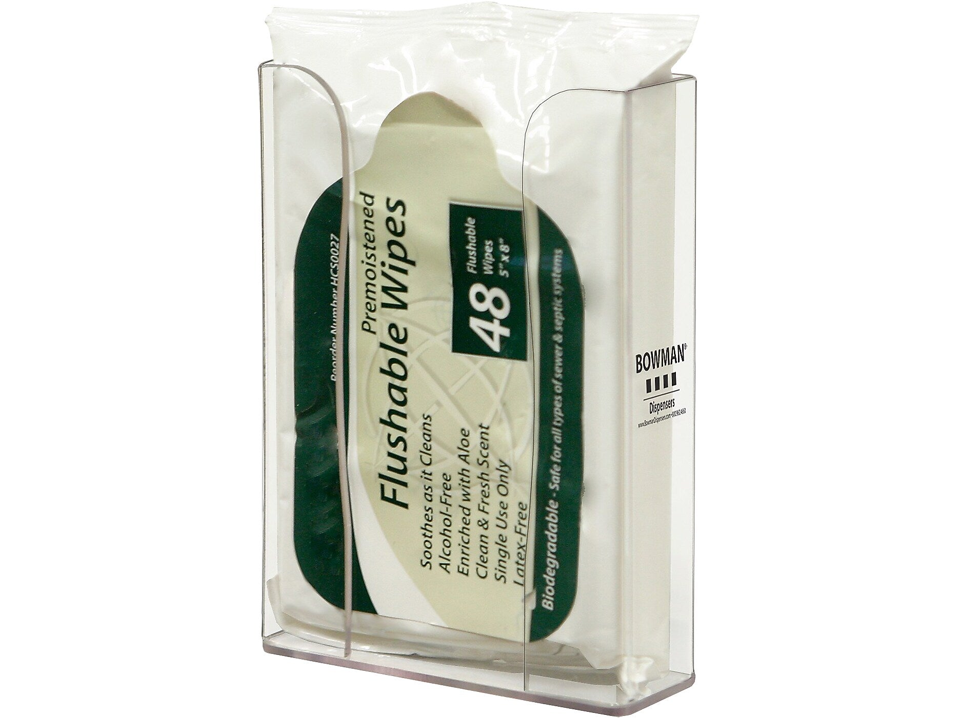 Bowman Wipe Dispenser, 1 Compartment, Clear (CL011-0111)