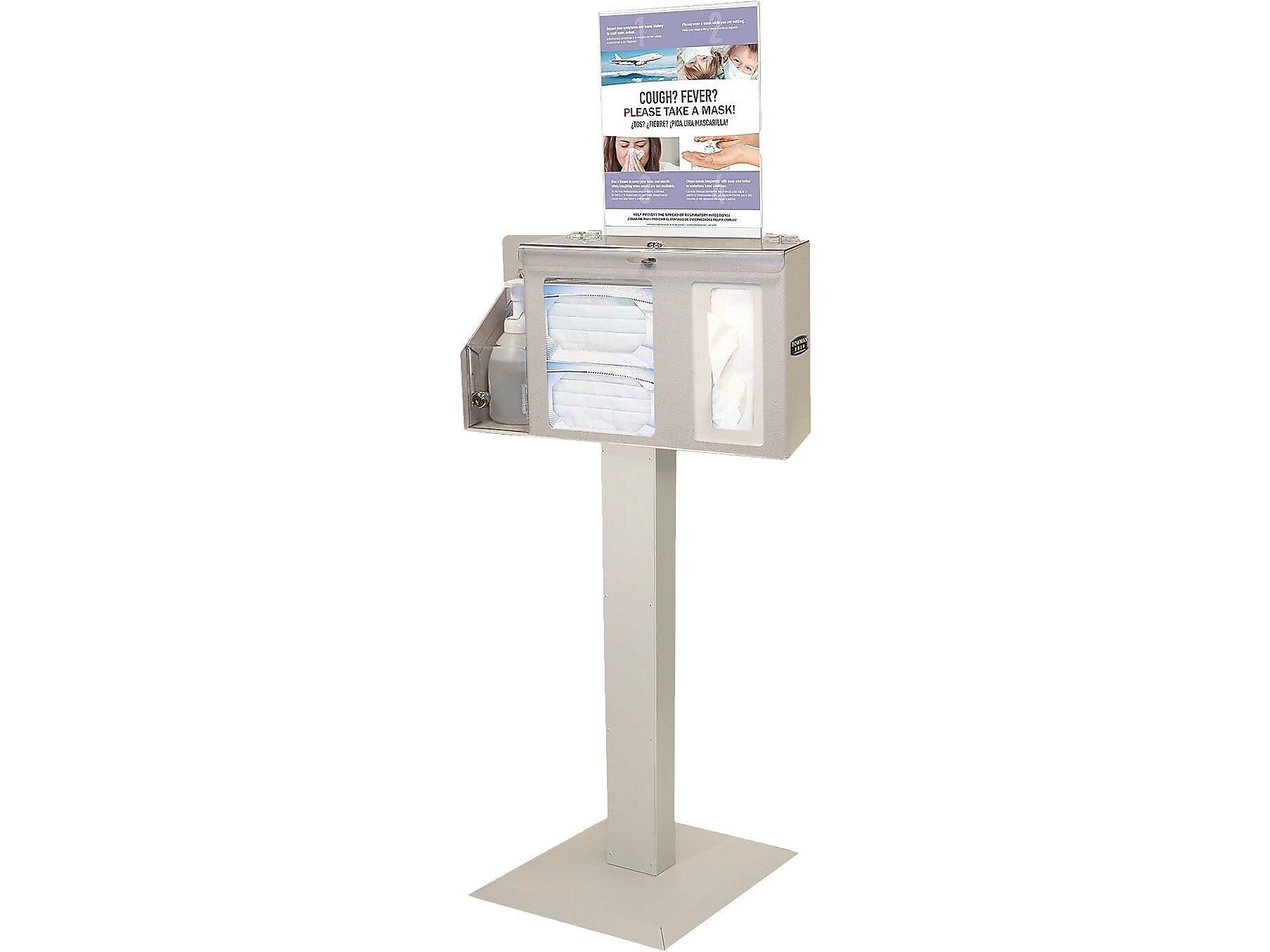 Bowman Cover Your Cough Compliance Dispenser, 3 Compartments, Quartz Beige (BD162-0012)