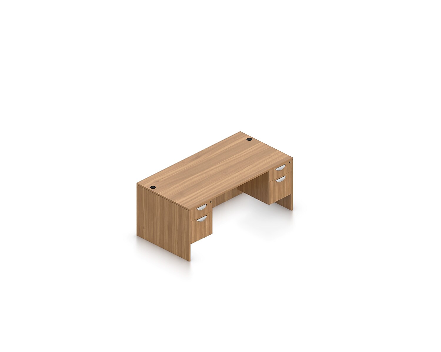 Offices To Go Superior Laminate Double Pedestal Desk, Autumn Walnut (TDOTG18-AWL)