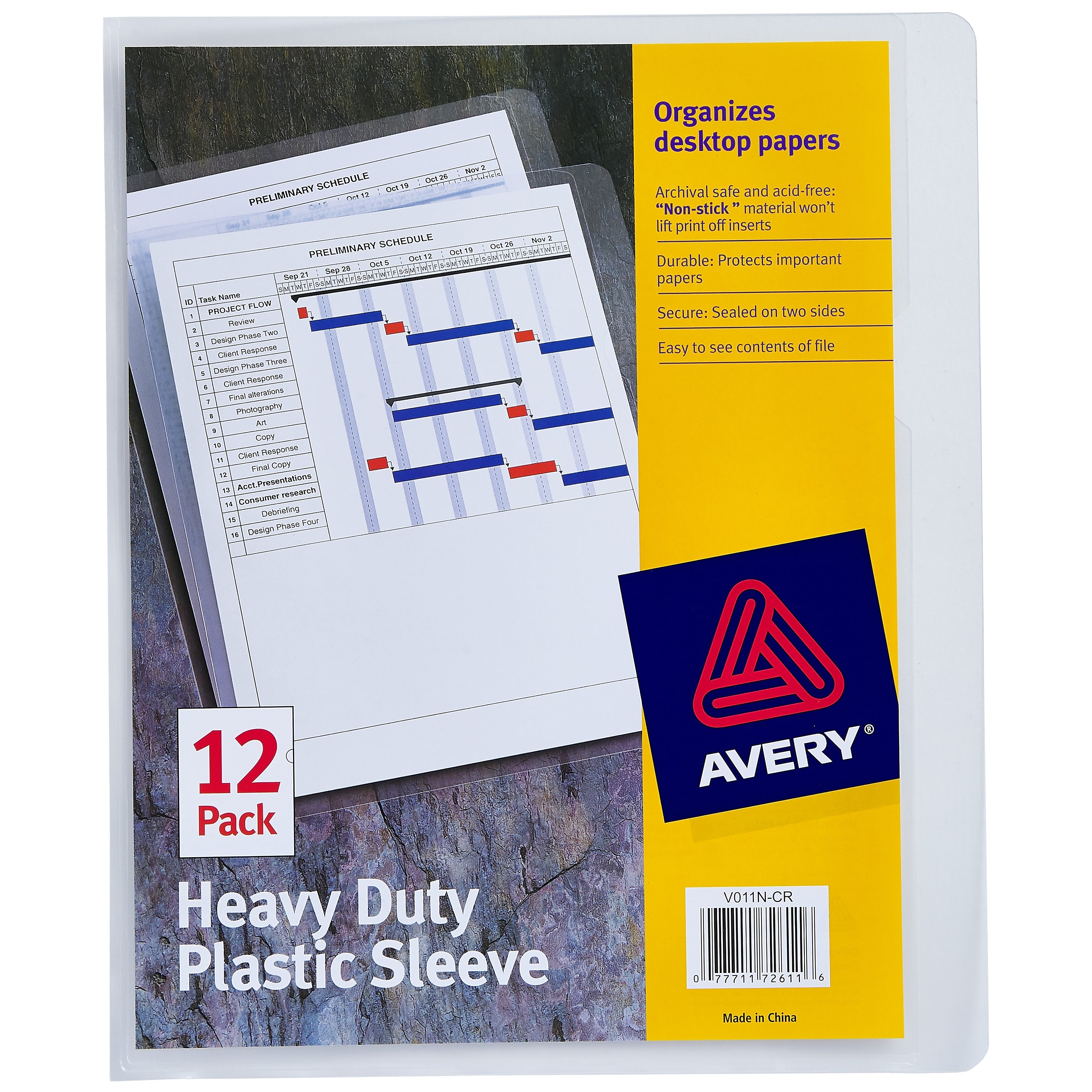 Avery Heavyweight Sheet Protectors, 8.5" x 11", Clear, 12/Pack (72611)