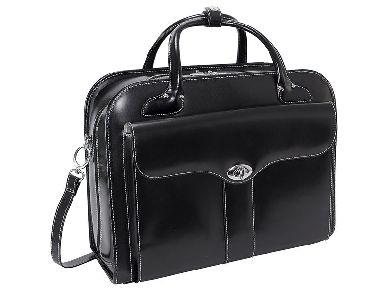 McKleinUSA Berkeley W Series Leather Rolling Briefcase, Black (97045)