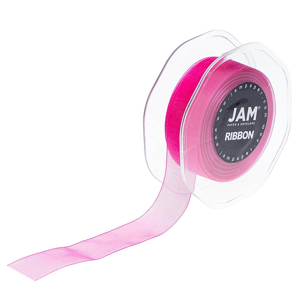 JAM PAPER Sheer Ribbon, Hot Pink (2133717011)