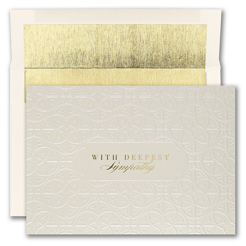 JAM Paper Embossed Sympathy  Cards with Envelopes, 7.9" x 5.6", Multicolor, 25/Pack (526M1043WB)