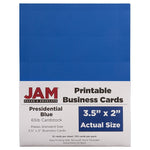 JAM PAPER Printable Business Cards, 3 1/2 x 2, Presidential Blue, 100/Pack (225928566)