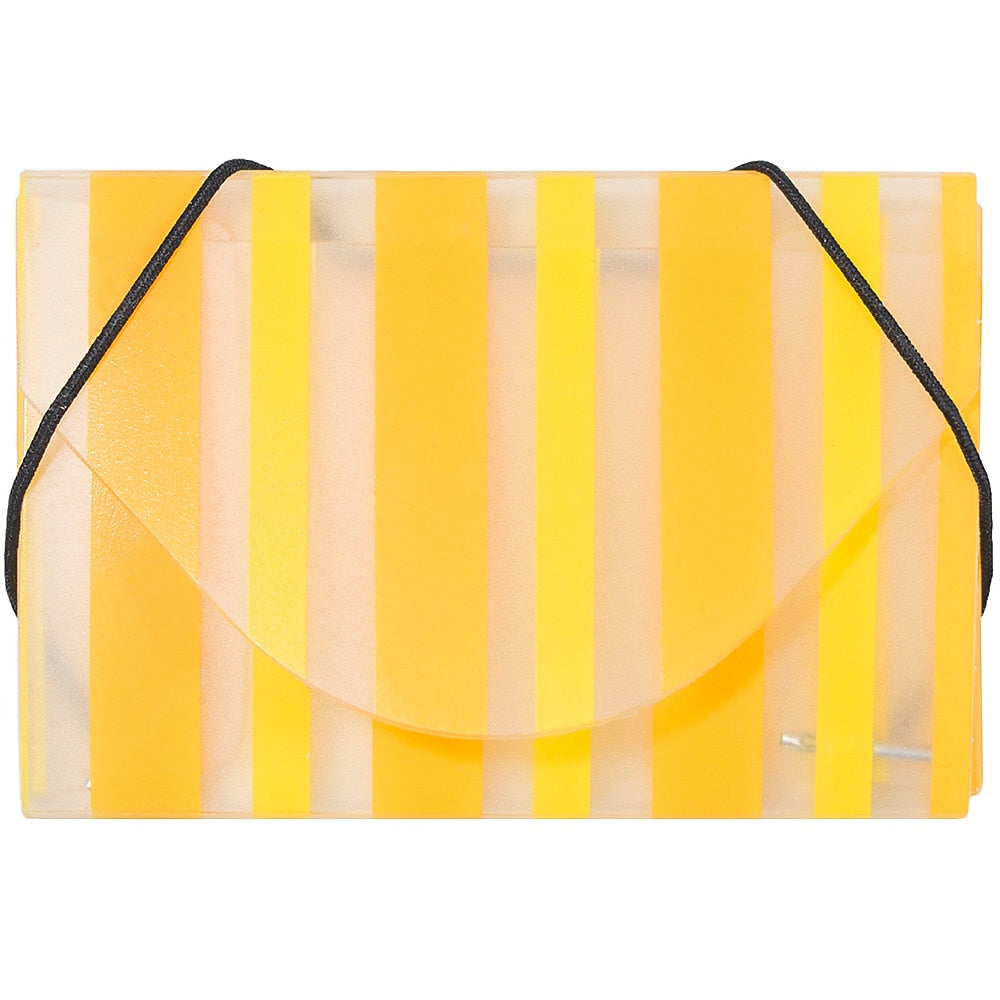 JAM Paper Business Card Cases, 20-Card Capacity, Yellow/Orange Striped (2500 210)