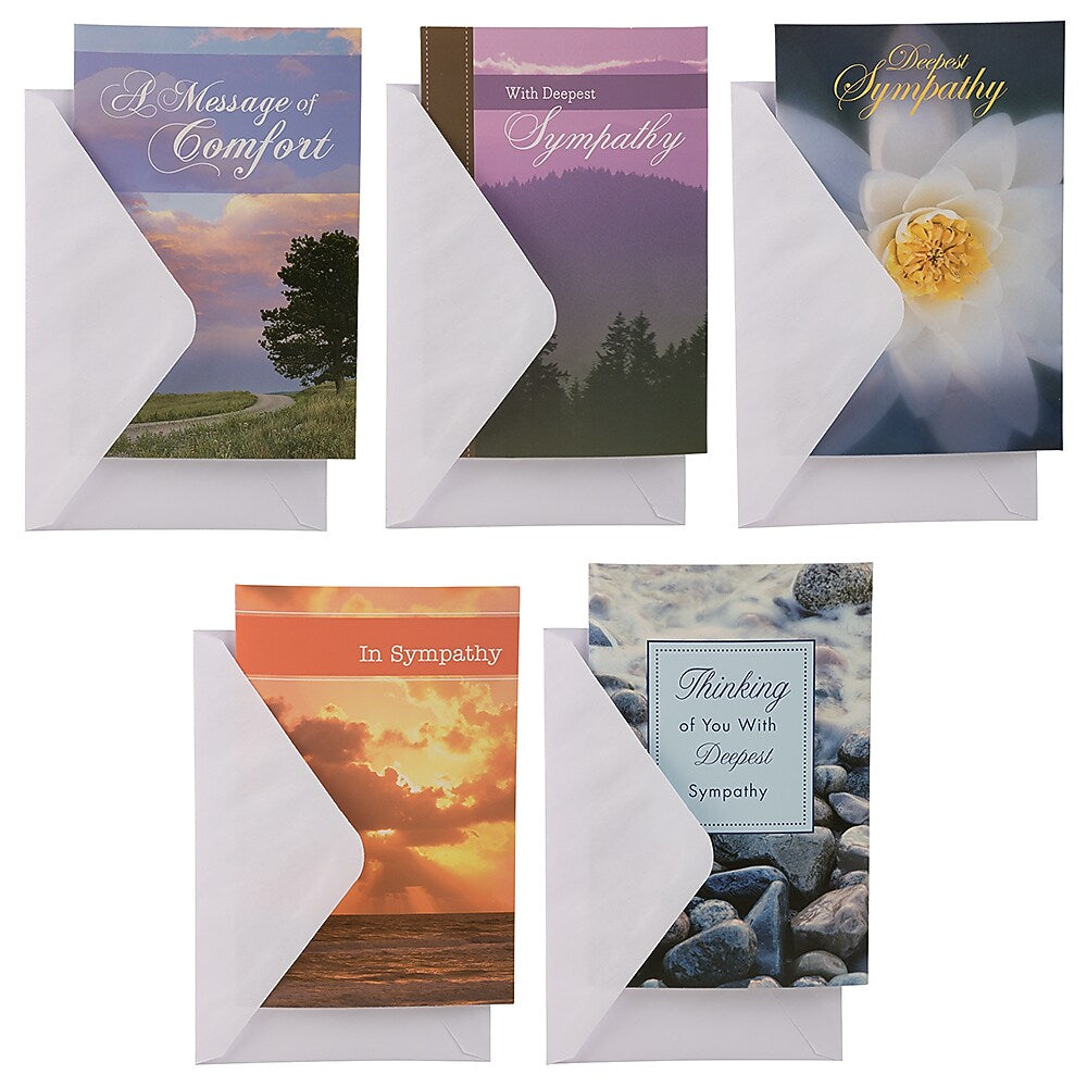 JAM Paper Deepest Sympathy  Cards with Envelopes, 4" x 6", Multicolor, 10/Pack (95227791)