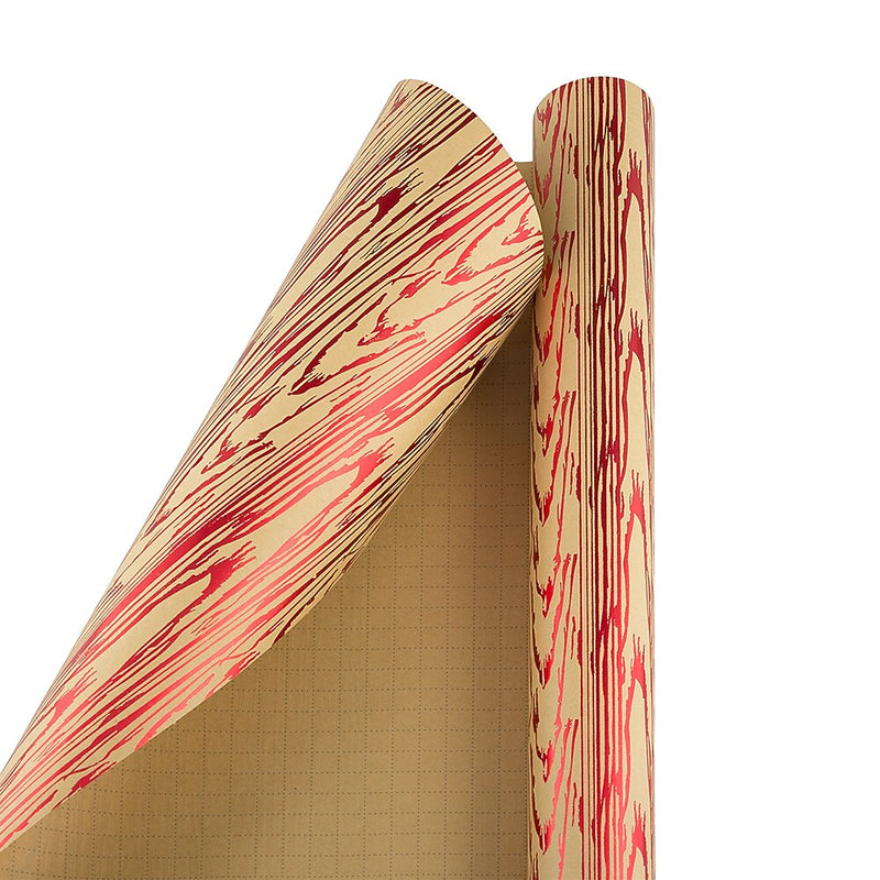 JAM Paper Christmas Wrapping Paper, 15 Sq Ft, Christmas Bark Kraft Paper (165FBUSS)