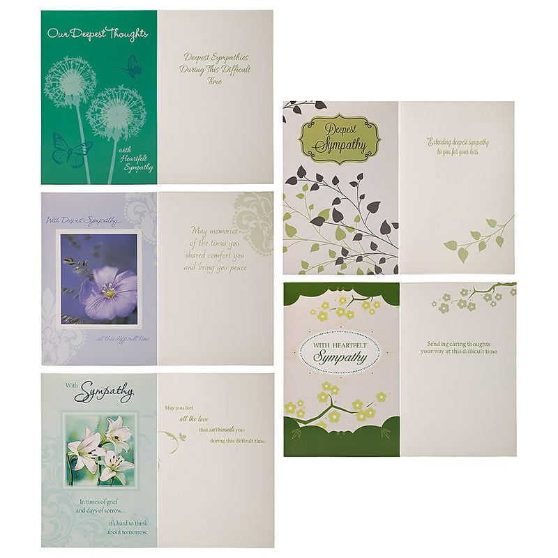 JAM Paper Heartfelt Sympathy  Cards with Envelopes, 4" x 6", Multicolor, 10/Pack (95228646)