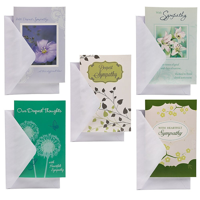 JAM Paper Heartfelt Sympathy  Cards with Envelopes, 4" x 6", Multicolor, 10/Pack (95228646)