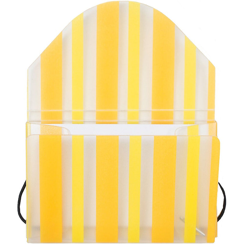 JAM Paper Business Card Cases, 20-Card Capacity, Yellow/Orange Striped (2500 210)