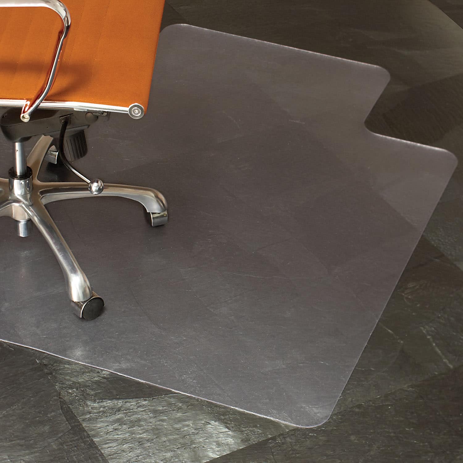 ES Robbins Natural Origins Hard Floor Chair Mat with Lip, 45" x 53'', Clear Biopolymer (ESR143012)
