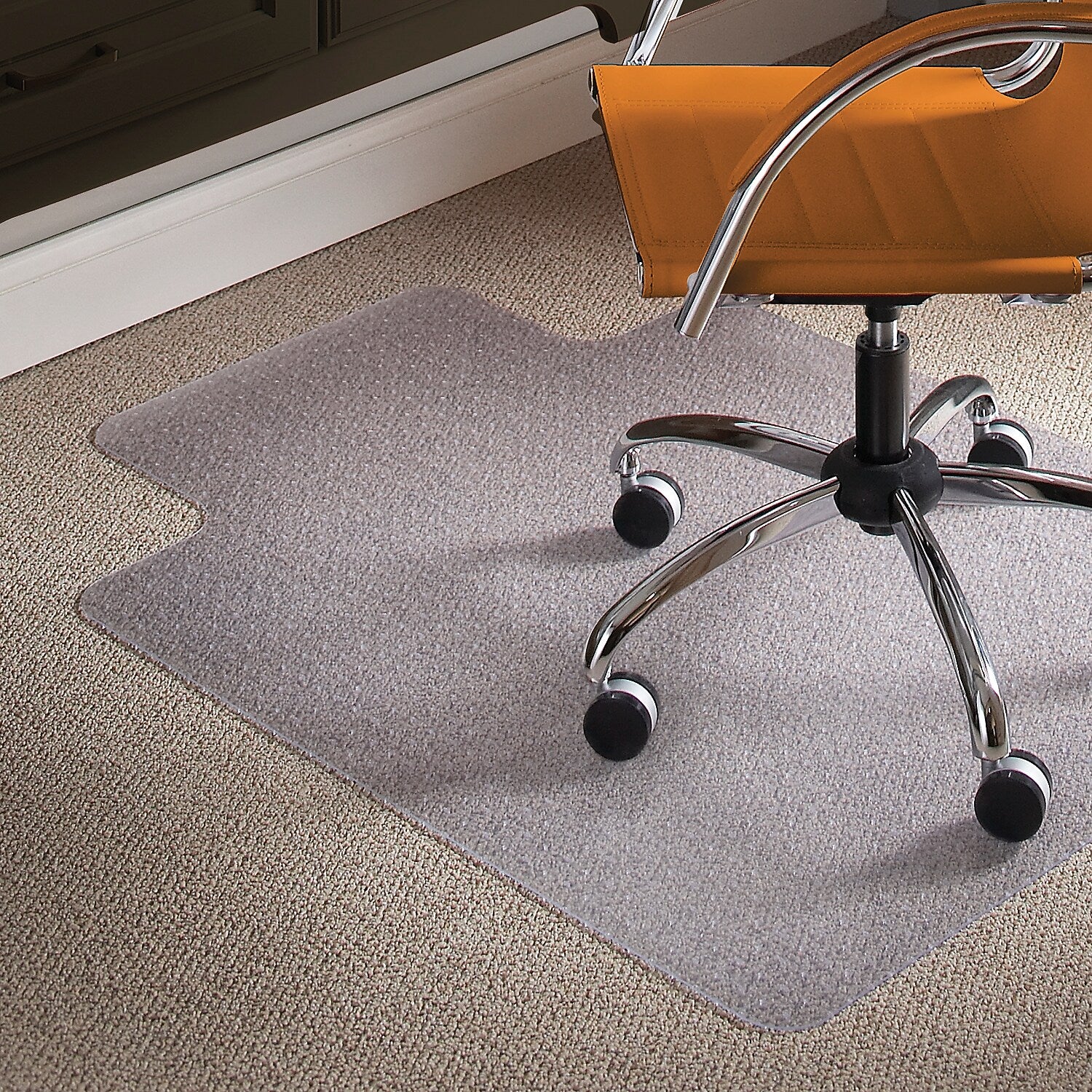 ES Robbins Natural Origins Carpet Chair Mat with Lip, 36" x 48'', Low-Pile, Clear (ESR141032)