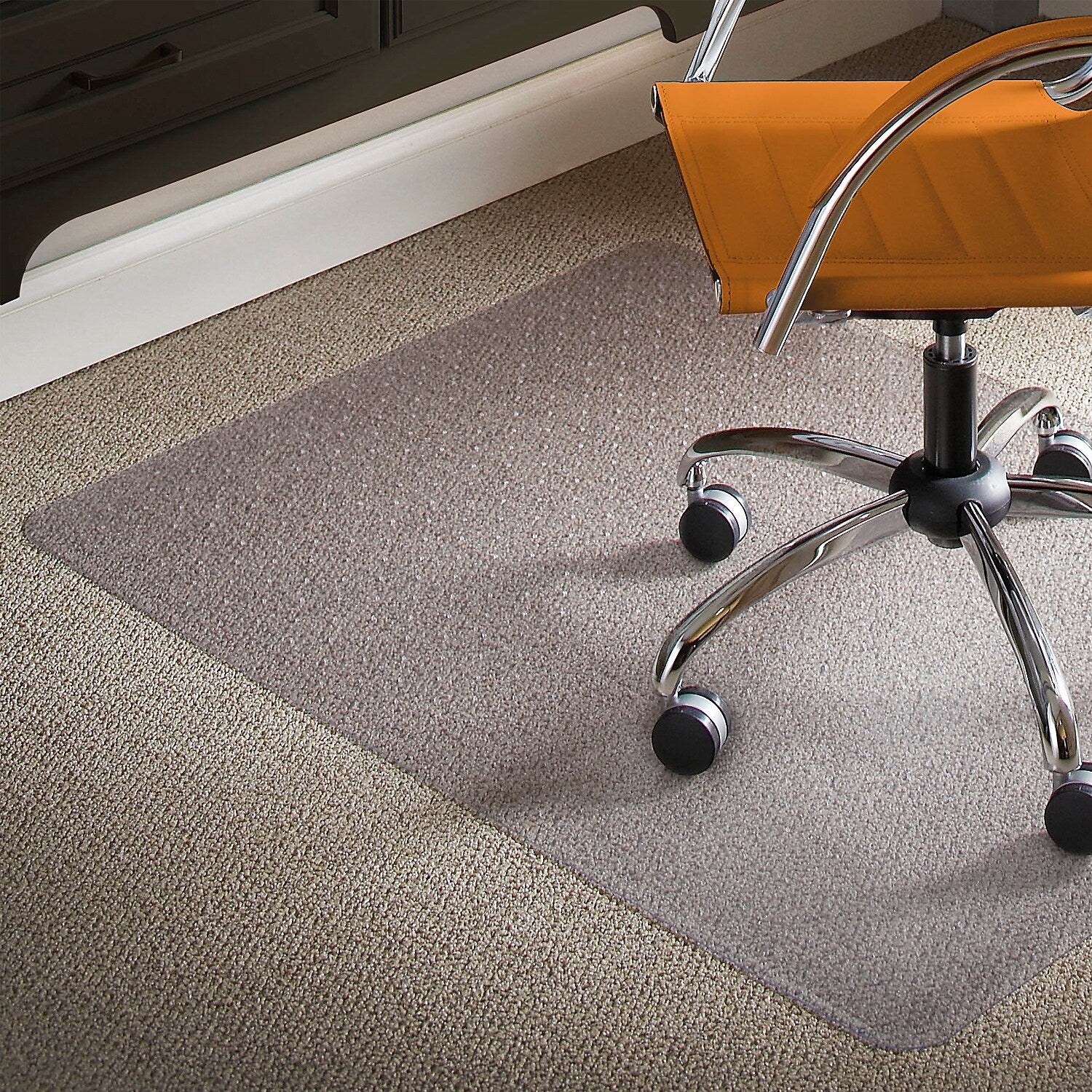 ES Robbins Natural Origins Carpet Chair Mat, 46" x 60'', Low-Pile, Clear (ESR141052)