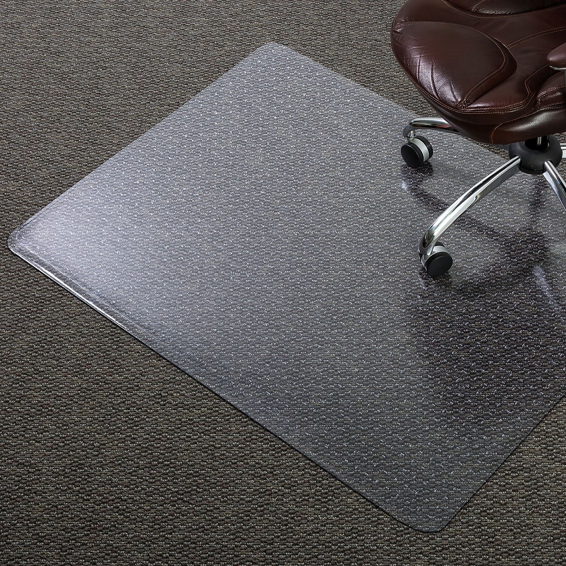 E.S. Robbins Anchormat Carpet Chair Mat, 46" x 60'', Low-Pile, Clear (ESR120321)