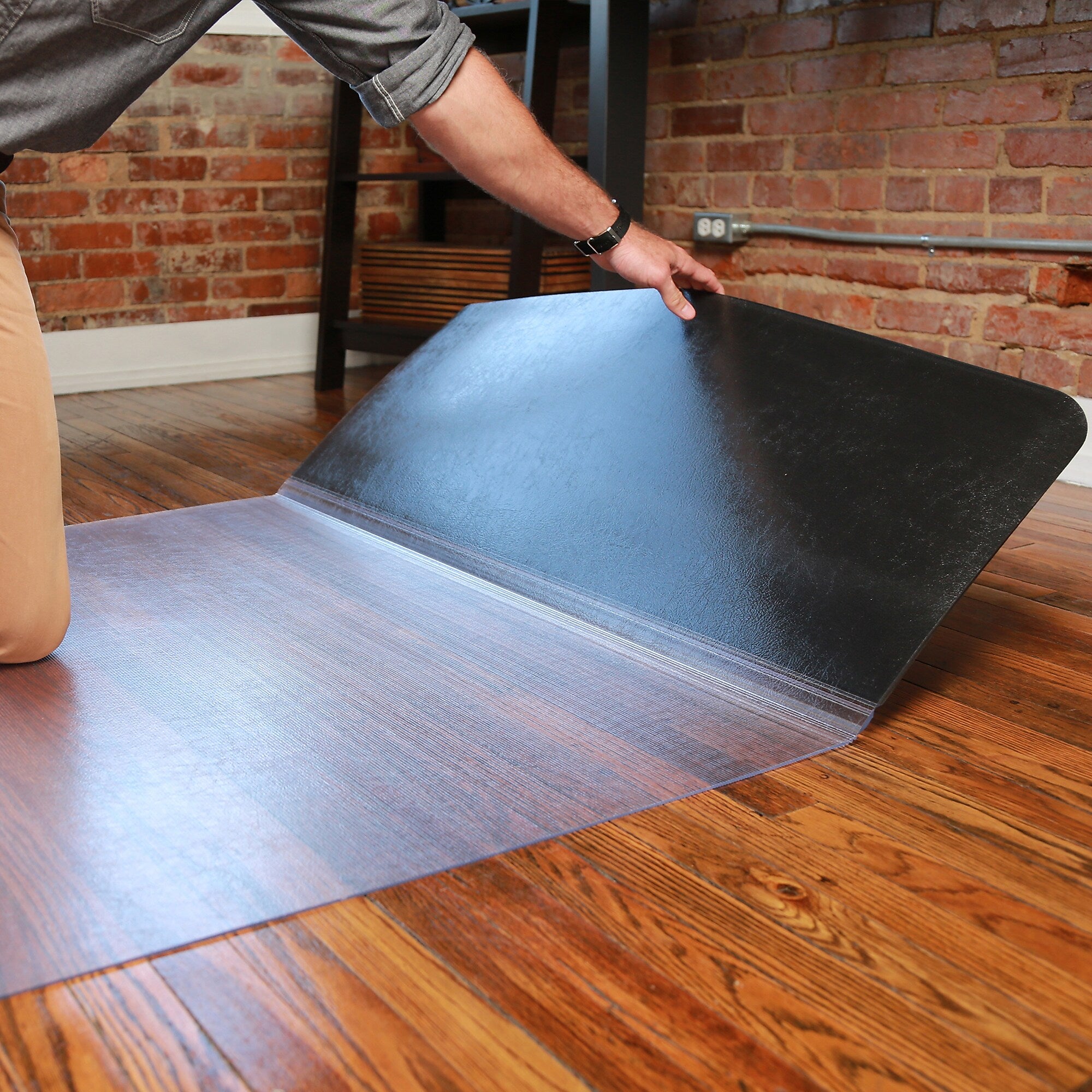 E.S. Robbins Sit or Stand Mat Hard Floor Chair Mat, 45" x 53'', Clear (ESR184603)