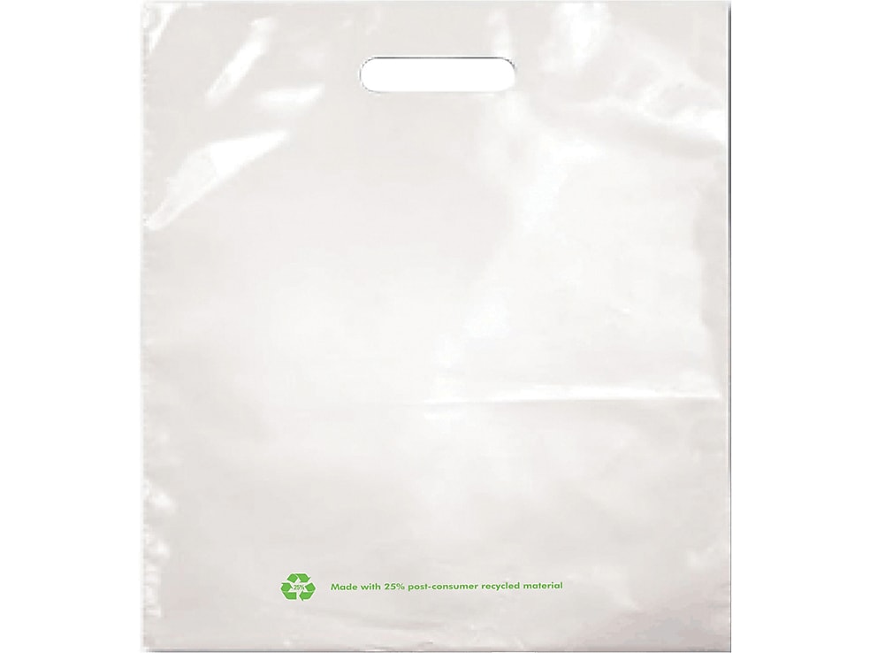 15" x 19" Gusseted Poly Bags, 2.25 Mil, White, 500/Carton (6730)