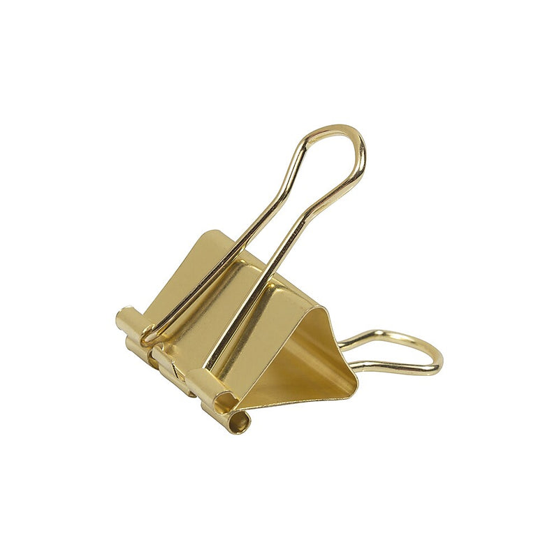 JAM Paper Colorful Binder Clips, Medium, 5/8" Capacity, Gold, 15/Pack (339BCgo)