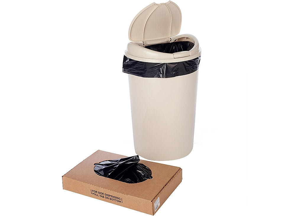 Heavyweight 56 Gallon Commercial Trash Bags, 25" x 48", Low Density, 3 mil, Black, 100 Bags/Box (LBF3291BL)