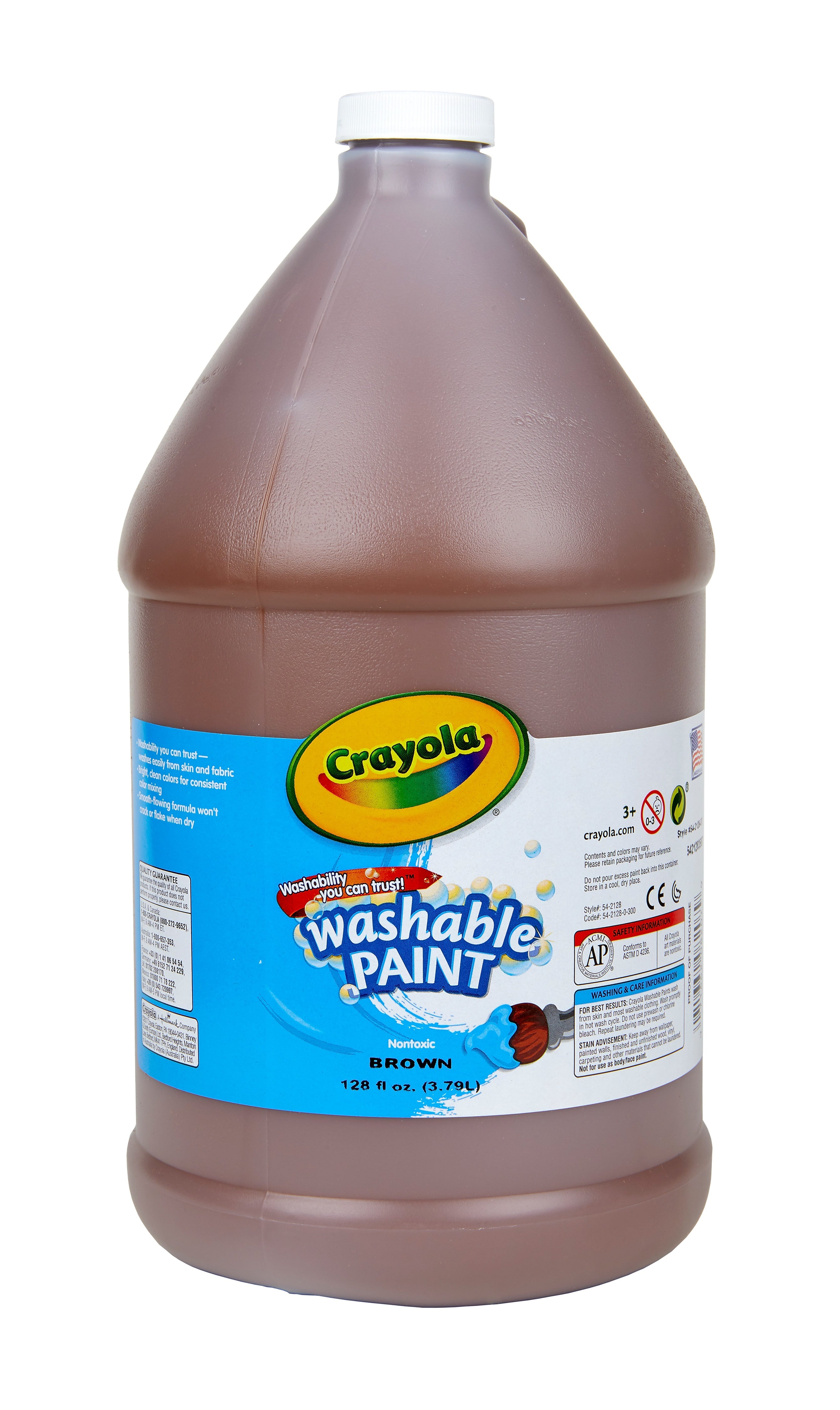 Crayola Washable Paints, 1 Gallon Jug, Brown (54-2128-007)