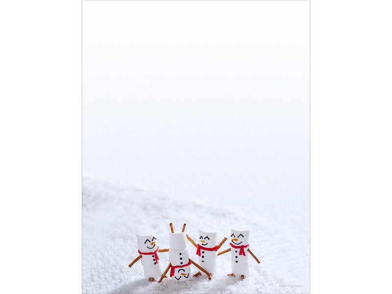 Great Papers! Marshmallow Snowmen Holiday Letterhead, Multicolor, 80/Pack (2020104)