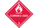 Labelmaster Flammable Liquid Identification & Color Coding Labels, 4" x 4", Red, 500/Roll (HML6W)