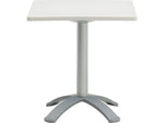 Global Bakhita Standard Height Table, 28.5" x 28.5", Milk/Silver (6785)
