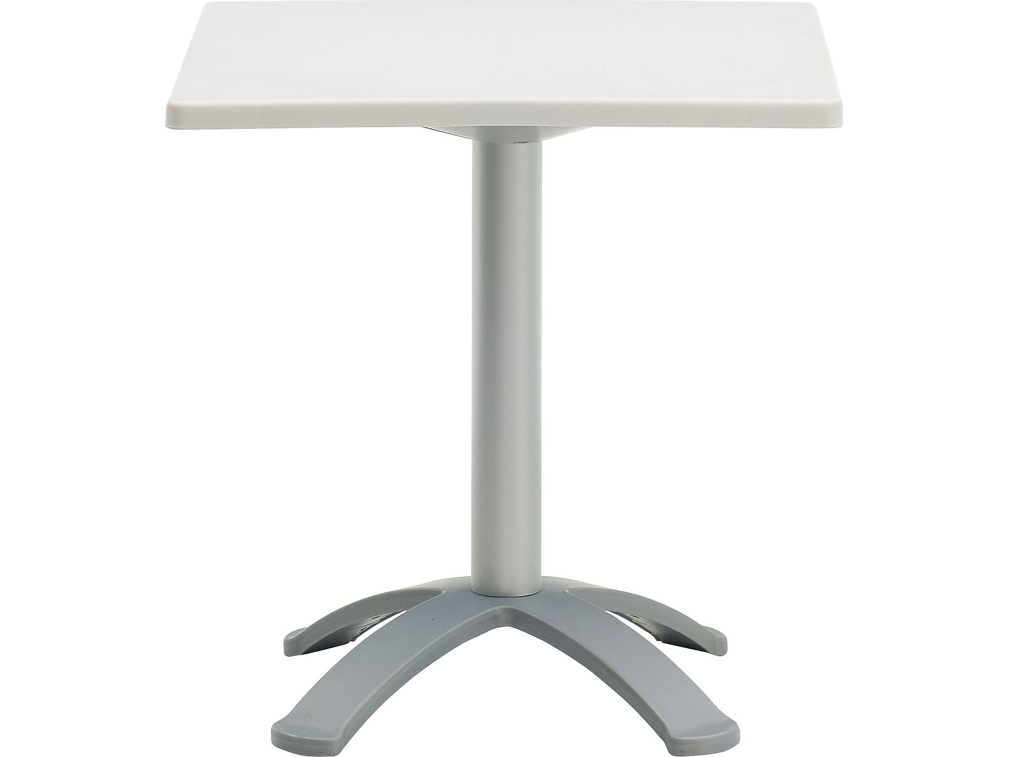 Global Bakhita Standard Height Table, 28.5" x 28.5", Milk/Silver (6785)