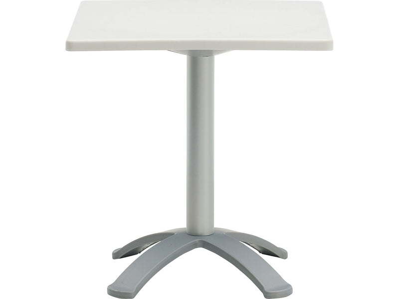 Global Bakhita Standard Height Table, 28.5" x 28.5", Milk/Silver (6785)