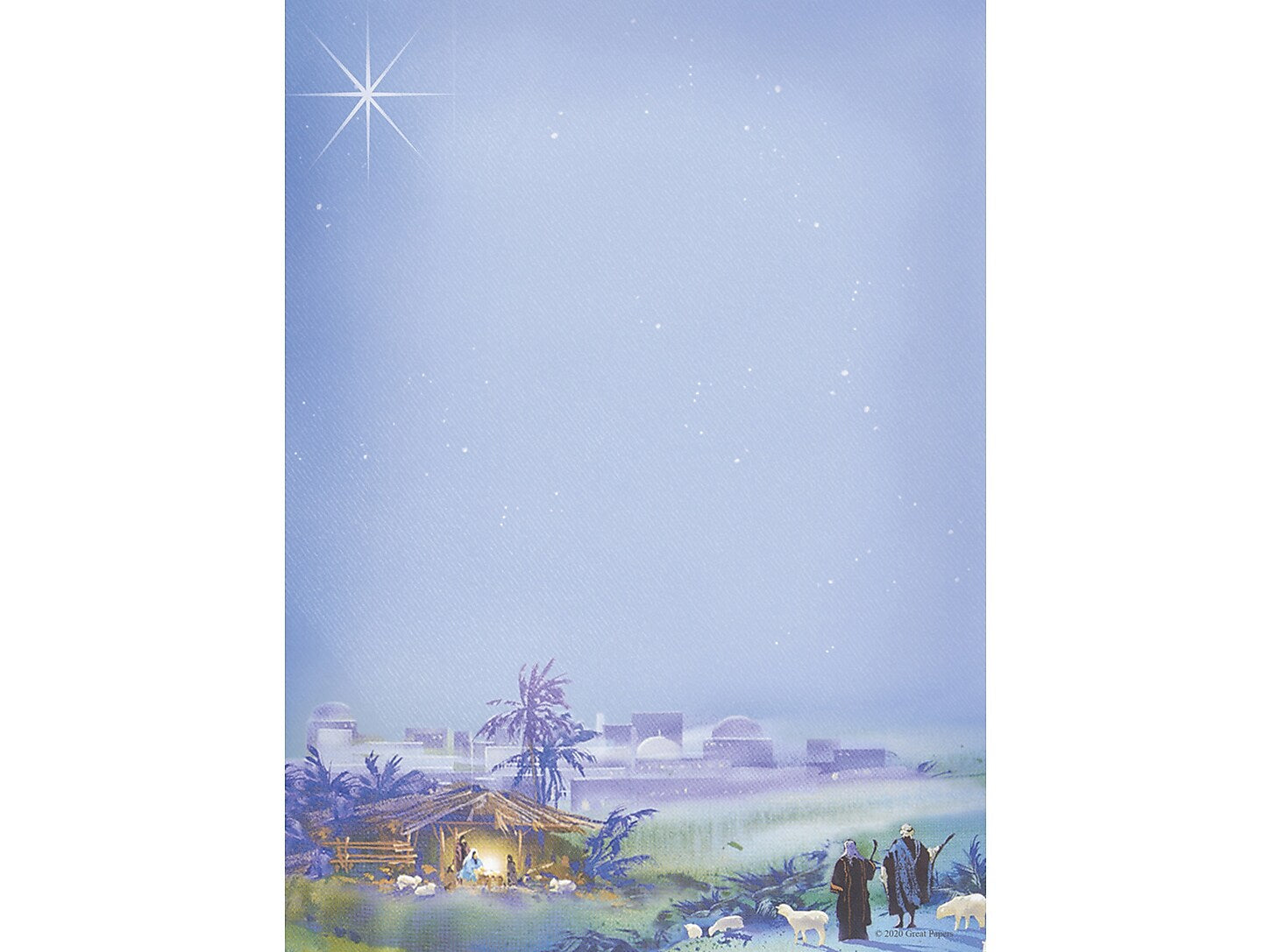 Great Papers! Wondrous Light Holiday 8.5" x 6.25" Letterhead, Religious Star, 50/Pack (2020114)